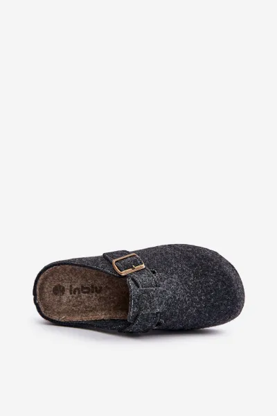 Men's slippers with buckle profilactic slippers Inblu graphite