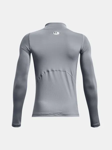 Under Armour HG ARMOUR MOCK Chlapčenské kompresné tričko, sivá, veľkosť S