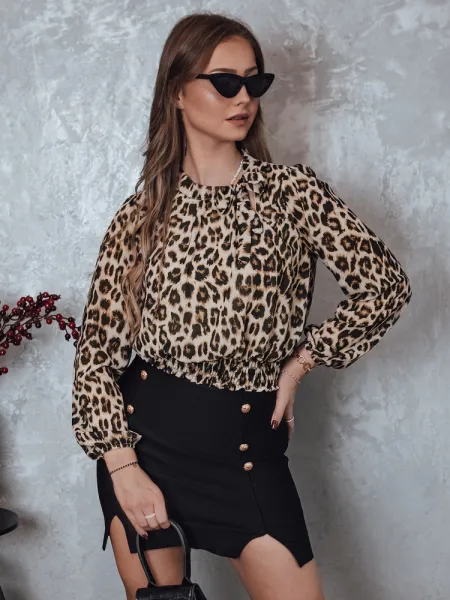 Dámska blúzka oversize s leopardím vzorom