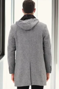 PLT8371 DEWBRRY MEN'S COAT-DIAGONAL BLACK-GREY-2