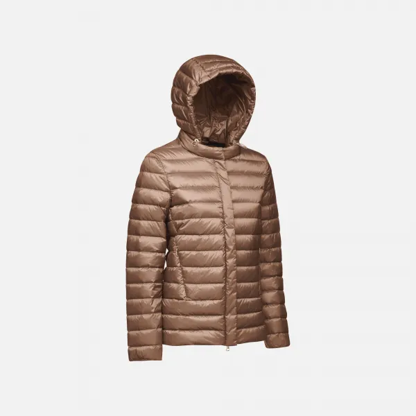 Dark Brown Women's Quilted Jacket Geox Jaysen - Women's