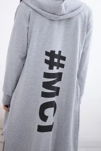 Cardigan with oversize print grey