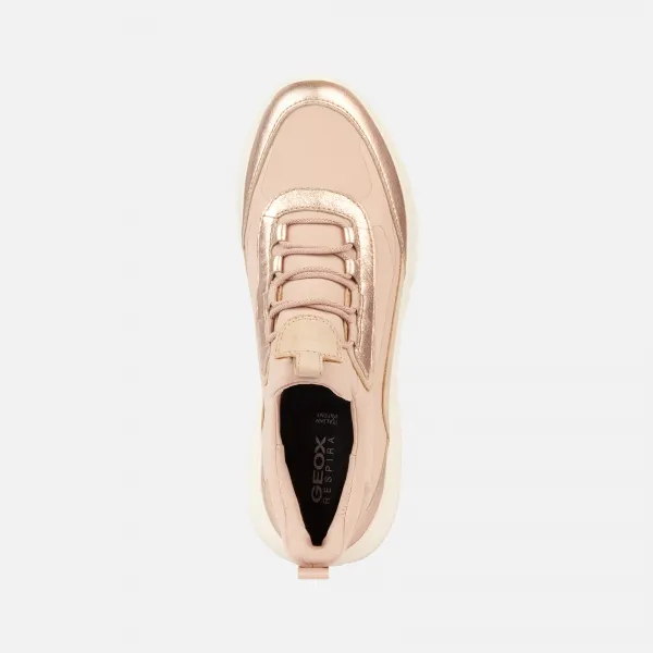 Cream women's sneakers Geox Spherica Actif - Women's