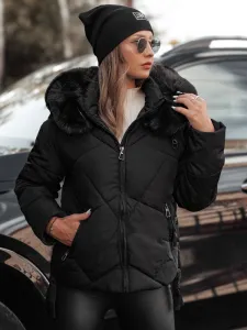 Dámska zimná bunda MODIVA s kapucňou, čierna