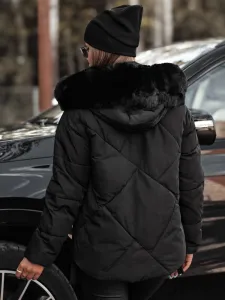 Dámska zimná bunda MODIVA s kapucňou, čierna