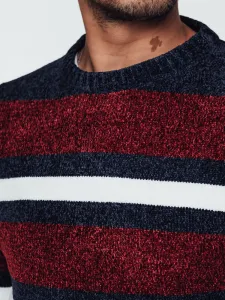 Pánsky pruhovaný sveter červený