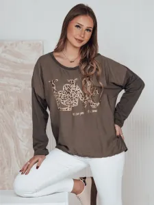 Dámska blúzka LOVEGLOW, tmavohnedá