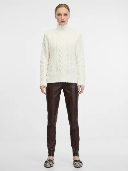 Brown Women's Leatherette Trousers ORSAY - Women's