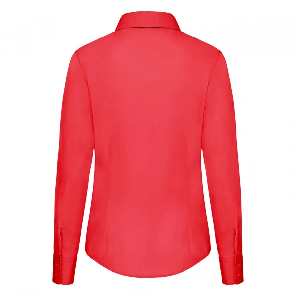 FRUIT OF THE LOOM F17•LADIES LONG SLEEVE POPLIN SHIRT