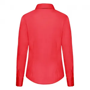 FRUIT OF THE LOOM F17•LADIES LONG SLEEVE POPLIN SHIRT