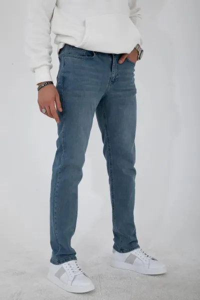 23648 Dewberry Regular Fit Stretchy Hlt Denim Mens Jeans-BLUE