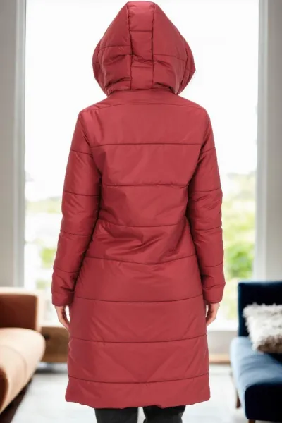 Z6738 DEWBERRY WOMEN'S COAT-BURGUNDY-1