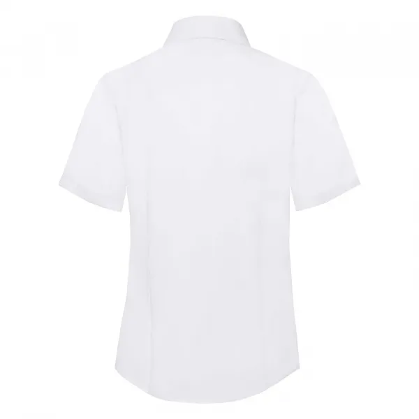 FRUIT OF THE LOOM F18•LADIES SHORT SLEEVE POPLIN SHIRT
