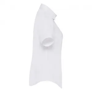 FRUIT OF THE LOOM F18•LADIES SHORT SLEEVE POPLIN SHIRT