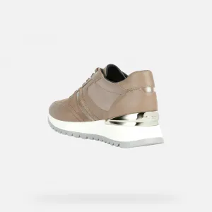 Brown women's sneakers Geox Desya - Women's