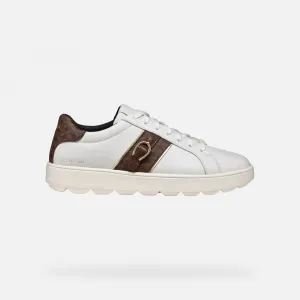 White Women's Geox Spherica Ecub-1 Sneakers - Women's