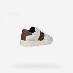 White Women's Geox Spherica Ecub-1 Sneakers - Women's