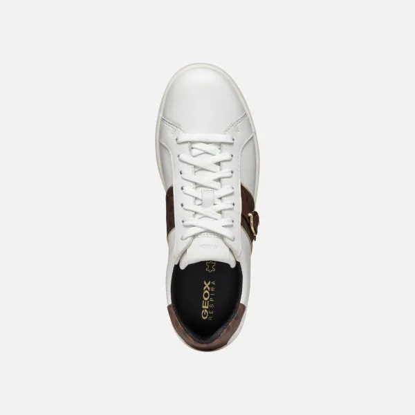 White Women's Geox Spherica Ecub-1 Sneakers - Women's