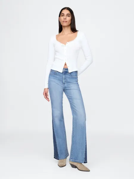 GAP Jeans '70s flare High Rise Patched - Women's
