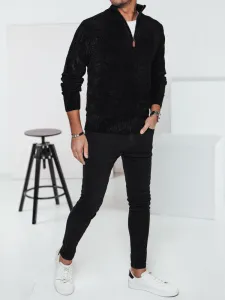 Čierny pánsky sveter so zipsom