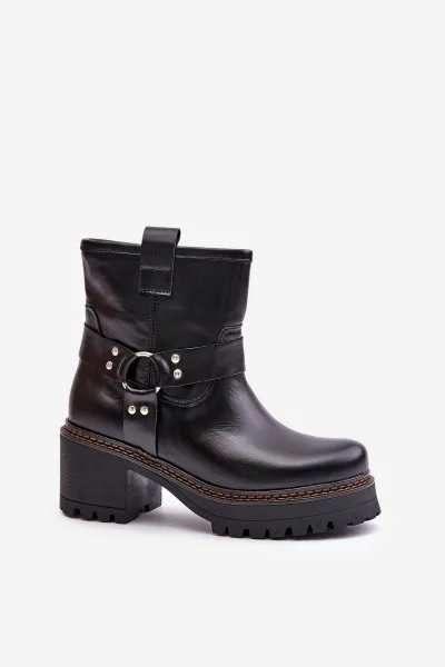 Lewski Shoes Dámske Kožené Čižmy Na Zips 3435 Lewski Čierne