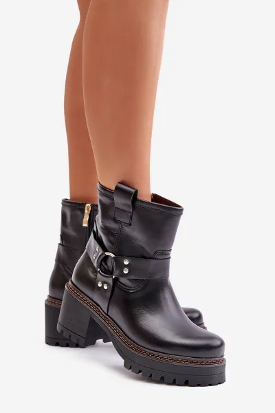 Lewski Shoes Dámske Kožené Čižmy Na Zips 3435 Lewski Čierne