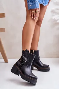 Lewski Shoes Dámske Kožené Čižmy Na Zips 3435 Lewski Čierne