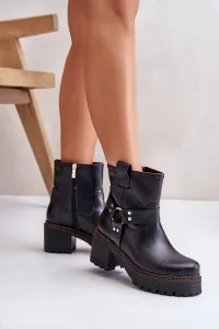 Lewski Shoes Dámske Kožené Čižmy Na Zips 3435 Lewski Čierne