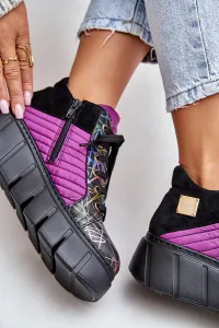 Kožené Sneakersy Na Platforme Fuchsie Maciejka