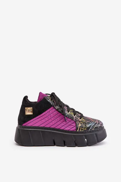 Kožené Sneakersy Na Platforme Fuchsie Maciejka