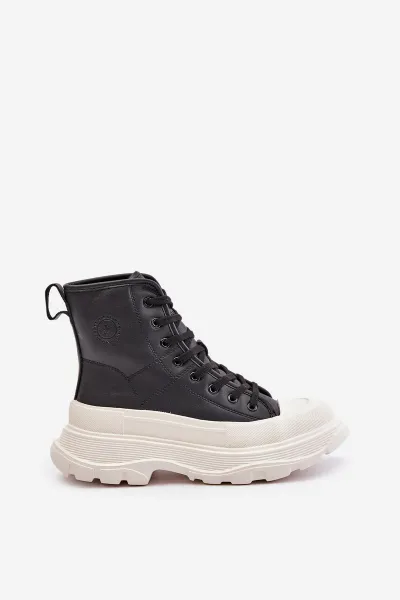BIG STAR SHOES Kožené Zateplené Tenisky Na Masívnej Platforme Big Star