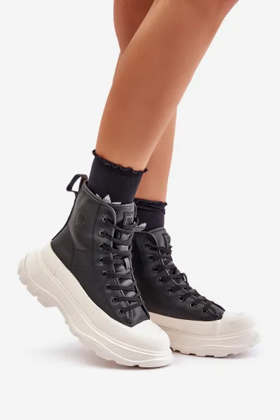 BIG STAR SHOES Kožené Zateplené Tenisky Na Masívnej Platforme Big Star