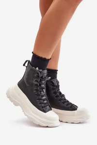 BIG STAR SHOES Kožené Zateplené Tenisky Na Masívnej Platforme Big Star