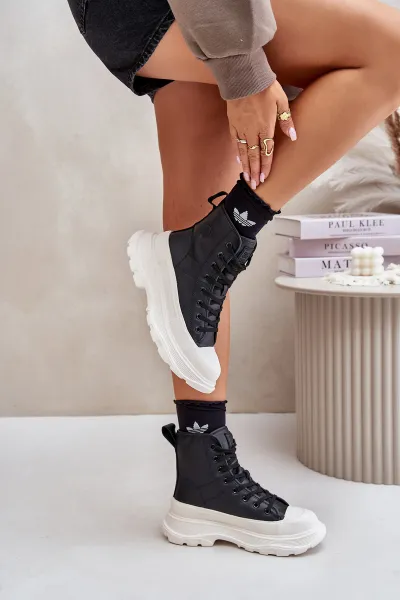 BIG STAR SHOES Kožené Zateplené Tenisky Na Masívnej Platforme Big Star