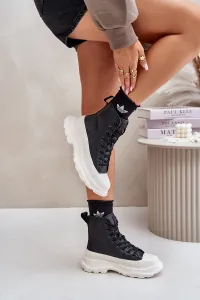 BIG STAR SHOES Kožené Zateplené Tenisky Na Masívnej Platforme Big Star