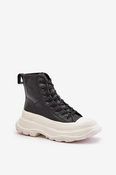 BIG STAR SHOES Kožené Zateplené Tenisky Na Masívnej Platforme Big Star