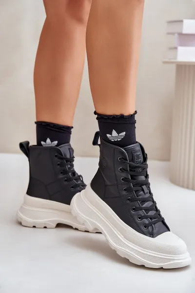BIG STAR SHOES Kožené Zateplené Tenisky Na Masívnej Platforme Big Star