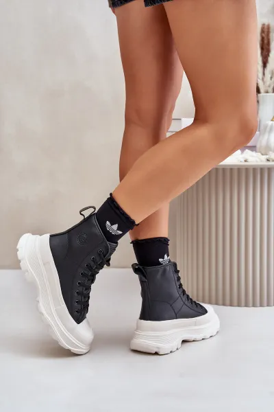 BIG STAR SHOES Kožené Zateplené Tenisky Na Masívnej Platforme Big Star