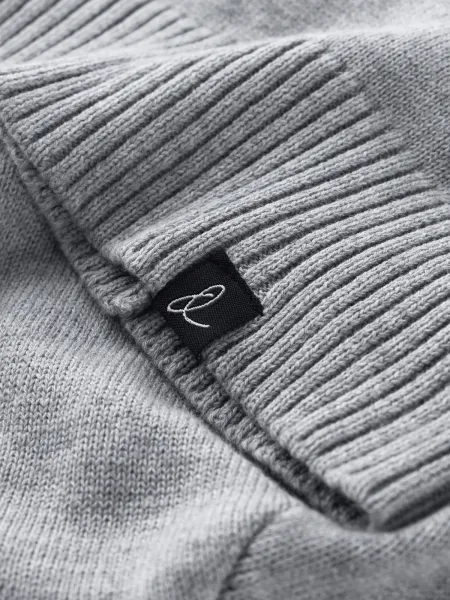Ombre Men's winter cotton knit beanie hat - grey melange