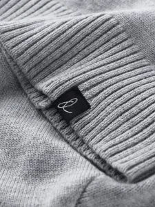 Ombre Men's winter cotton knit beanie hat - grey melange