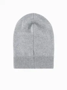 Ombre Men's winter cotton knit beanie hat - grey melange