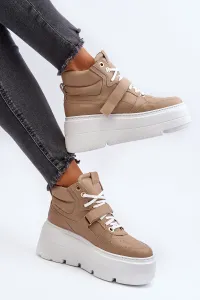 Zazoo 3450 Dámske Kožené Tenisky Beige
