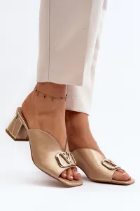 Elegantné dámske sandále na vysokom opätku Laura Messi 2771 zlaté
