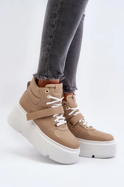 Zazoo 3450 Dámske Kožené Tenisky Beige