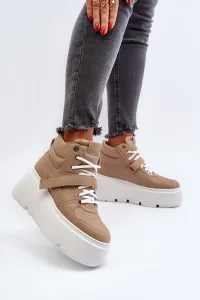 Zazoo 3450 Dámske Kožené Tenisky Beige
