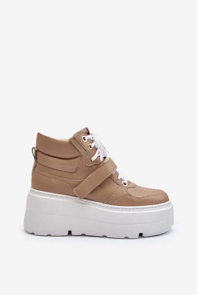 Zazoo 3450 Dámske Kožené Tenisky Beige