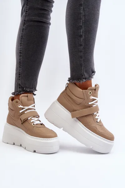 Zazoo 3450 Dámske Kožené Tenisky Beige