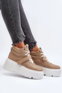 Zazoo 3450 Dámske Kožené Tenisky Beige