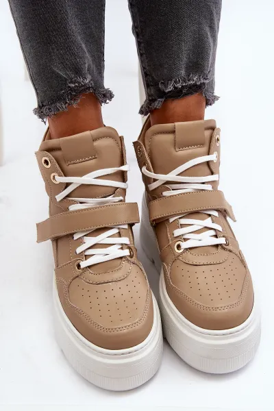 Zazoo 3450 Dámske Kožené Tenisky Beige