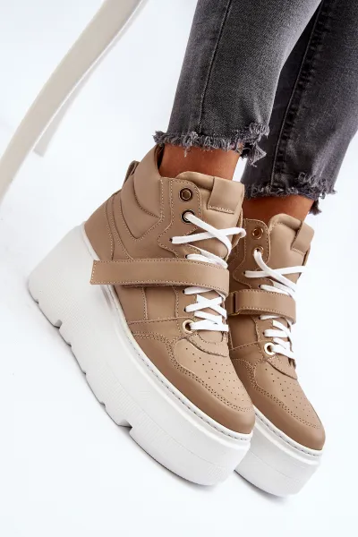Zazoo 3450 Dámske Kožené Tenisky Beige